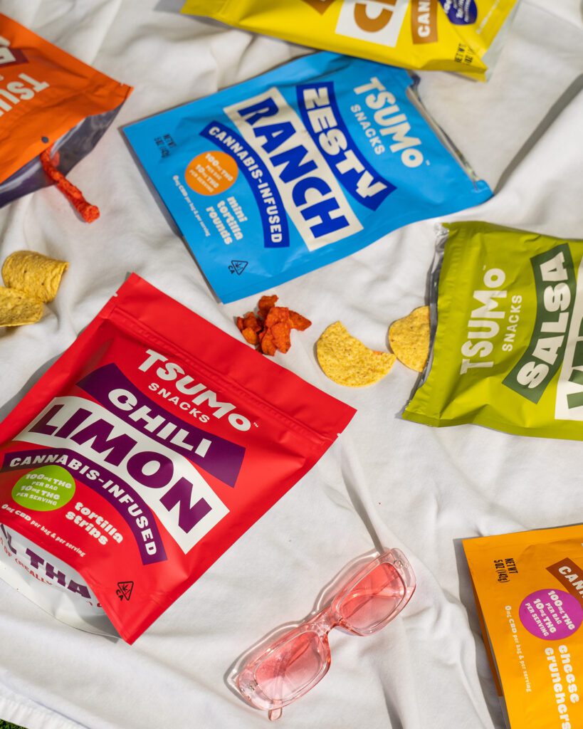various bags of TSUMo Snacks